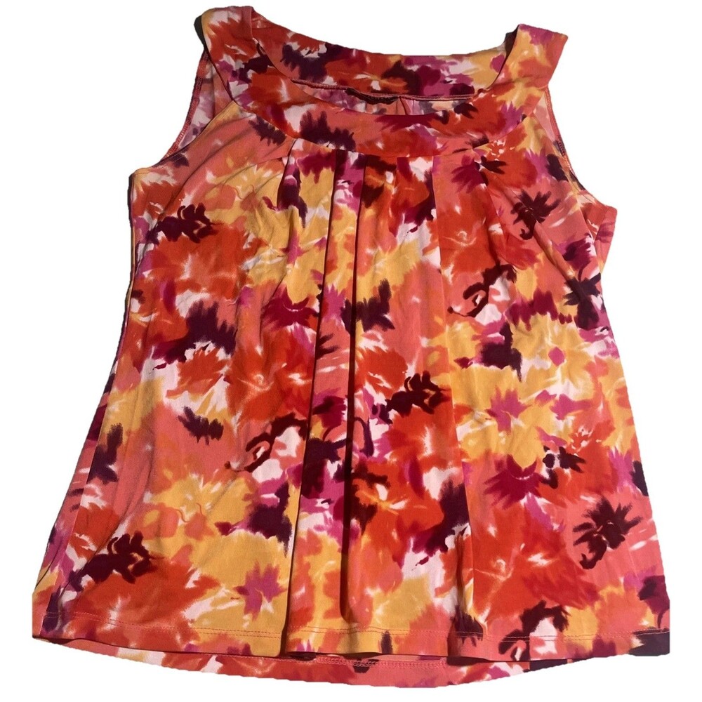 Women’s Small Sleeveless Floral Tie-Dye Blouse
